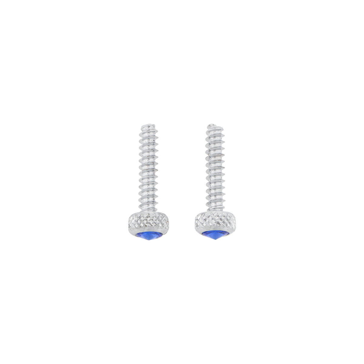 Chrome Short Dash Screw For Freightliner With Blue Crystal (2-Pack)