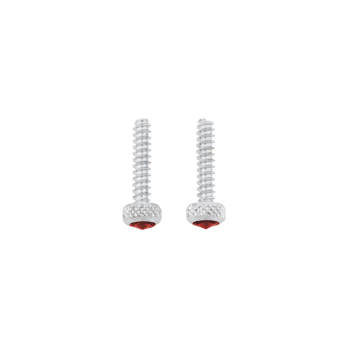 Chrome Short Dash Screw For Freightliner With Red Crystal (2-Pack)