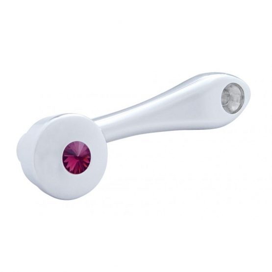 Chrome Die-Cast Window Crank With 16-Spline 7/16” OD Adapter - Purple Crystal