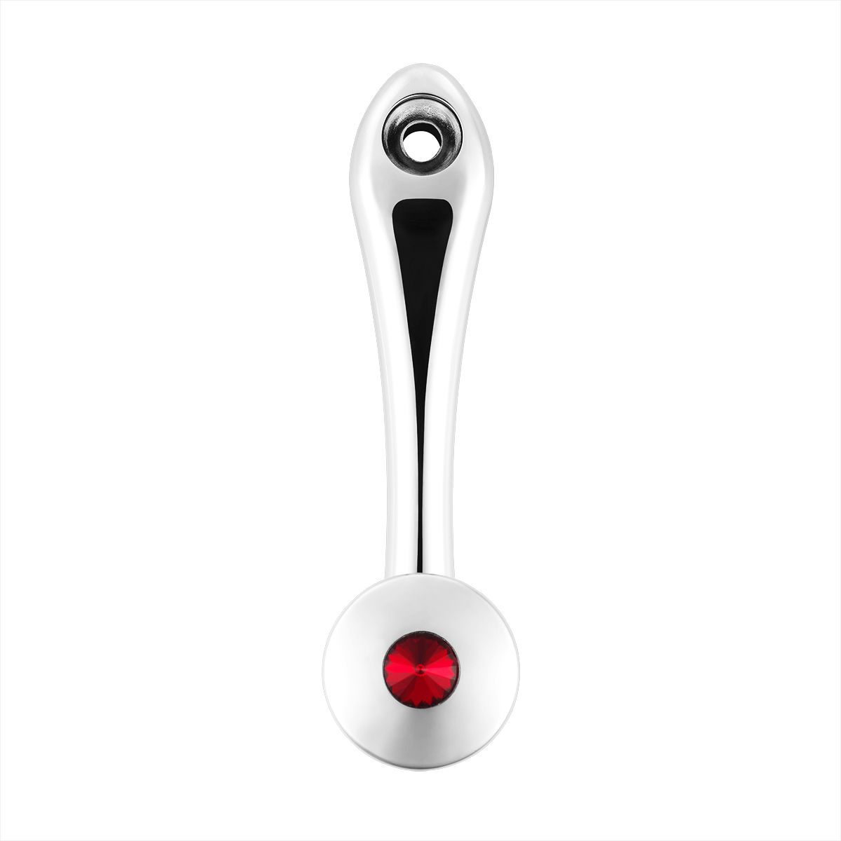 Chrome Die-Cast Window Crank With 16-Spline 7/16” OD Adapter - Red Crystal