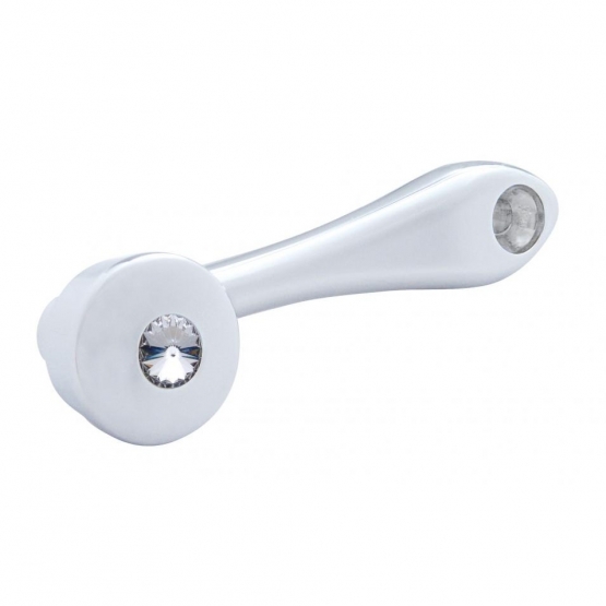 Chrome Die-Cast Window Crank With 3/8” Square Adapter - Clear Crystal