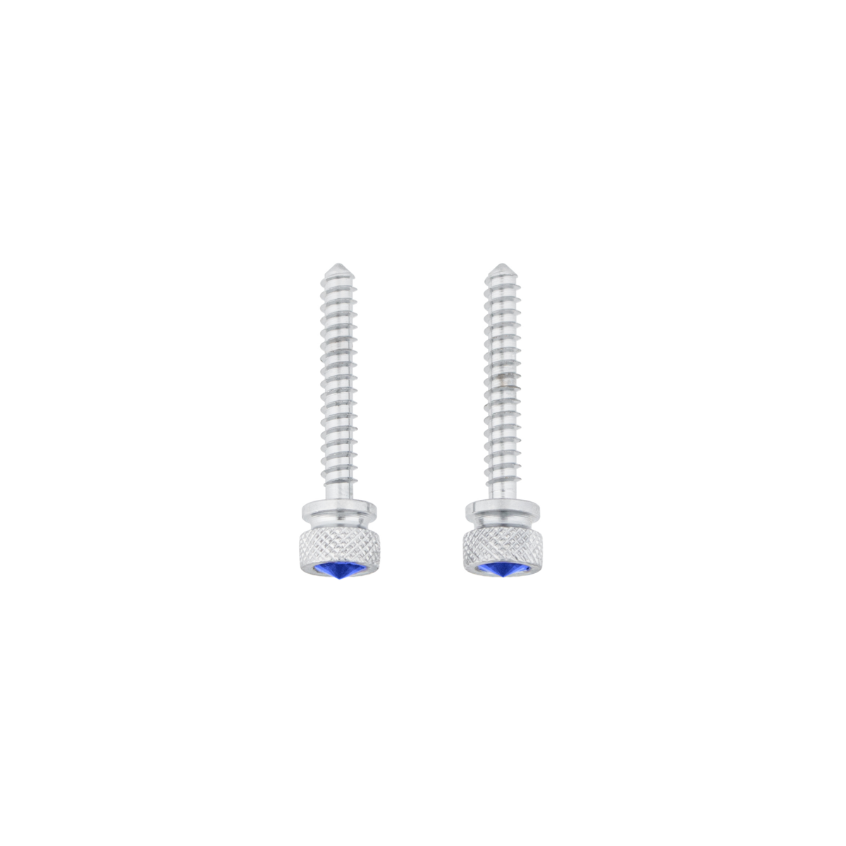 Chrome Long Dash Screw With Blue Crystal For Freightliner (2-Pack)