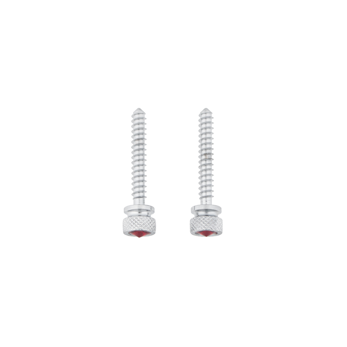 Chrome Long Dash Screw With Red Crystal For Freightliner (2-Pack)