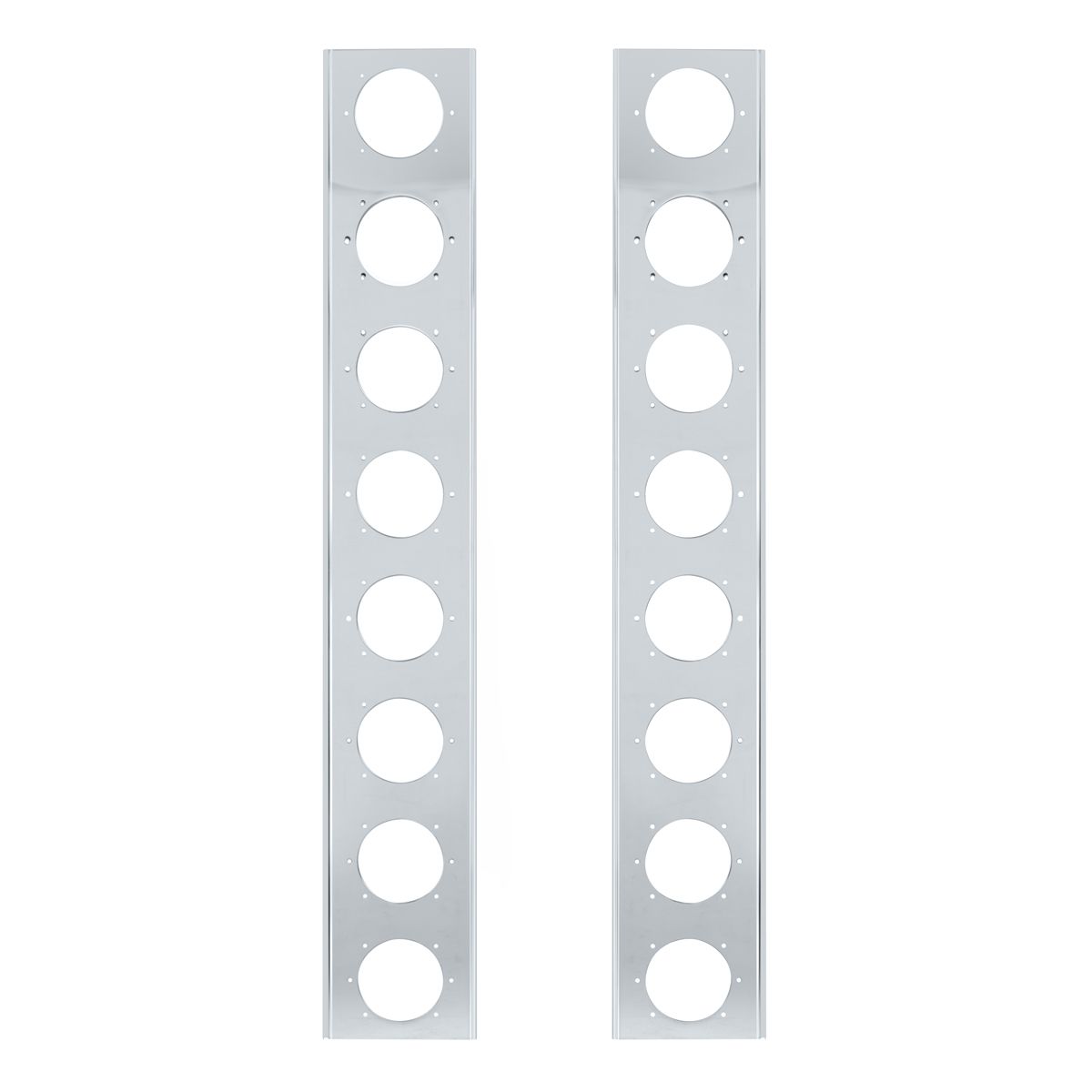 Peterbilt Stainless Front Air Cleaner Bracket Only - 16 Light Cutouts (Pair)