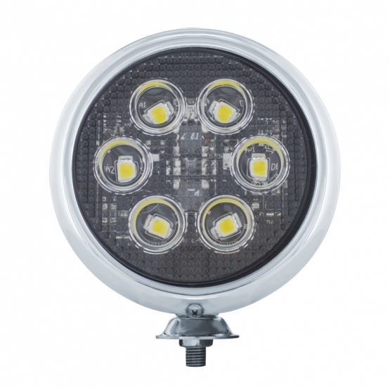 6 High Power LED 5" Round Work Light With Chrome Housing