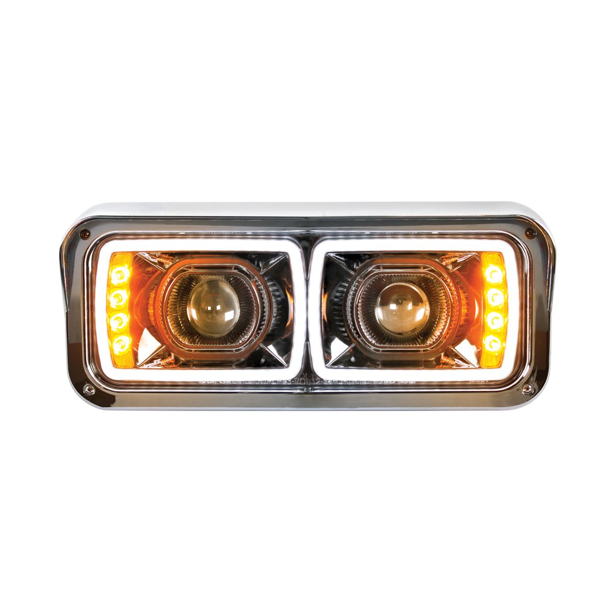 High Power LED "Blackout" Projection Headlight With LED Turn Signal & Position Light Bar - Driver