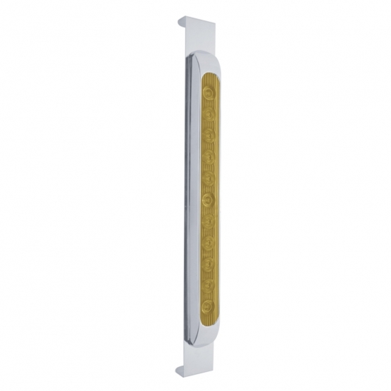 Mirror Bracket With 11 LED 17" Light Bar & Bezel - Amber LED/Amber Lens