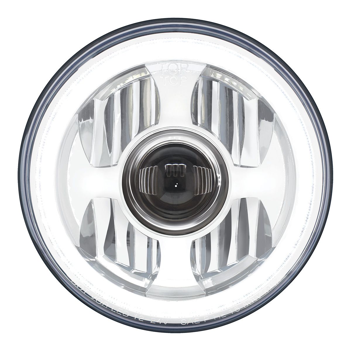 ULTRALIT - High Power LED 7" Projection Headlight With Dual Color LED Position Halo Ring