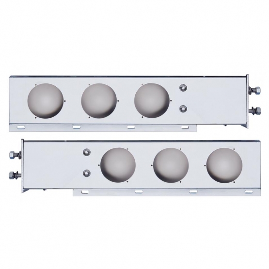 2-1/2" Bolt Pattern Chrome Spring Loaded Light Bar With 6X 4" Light Cutouts (Pair)