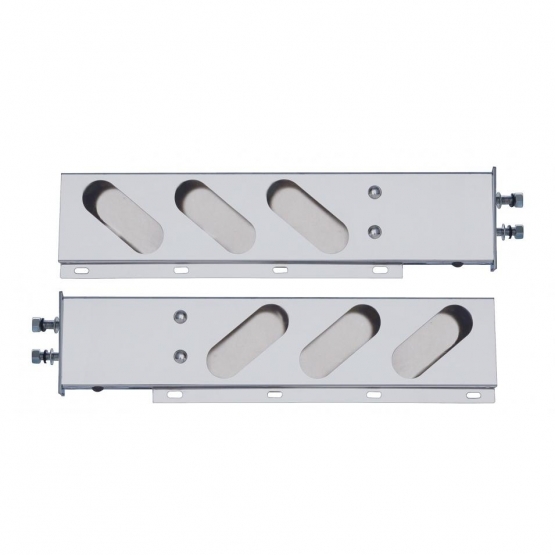 2-1/2" Bolt Pattern Chrome Spring Loaded Light Bar With 6X Oval Light Cutouts (Pair)