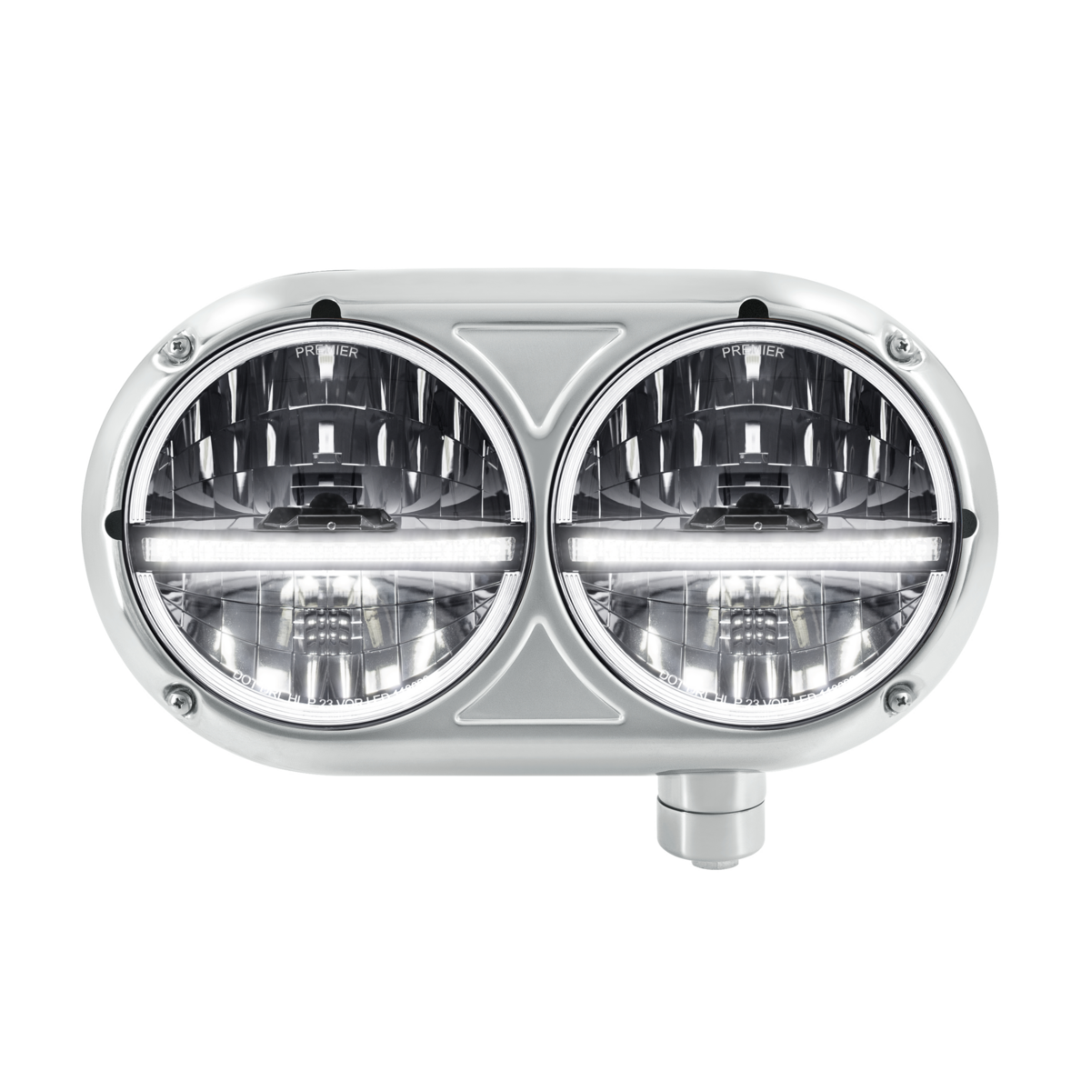 Headlight Assembly With 304 SS Housing & 20 LED Headlights W/LED Position Light For Peterbilt 359-Pa