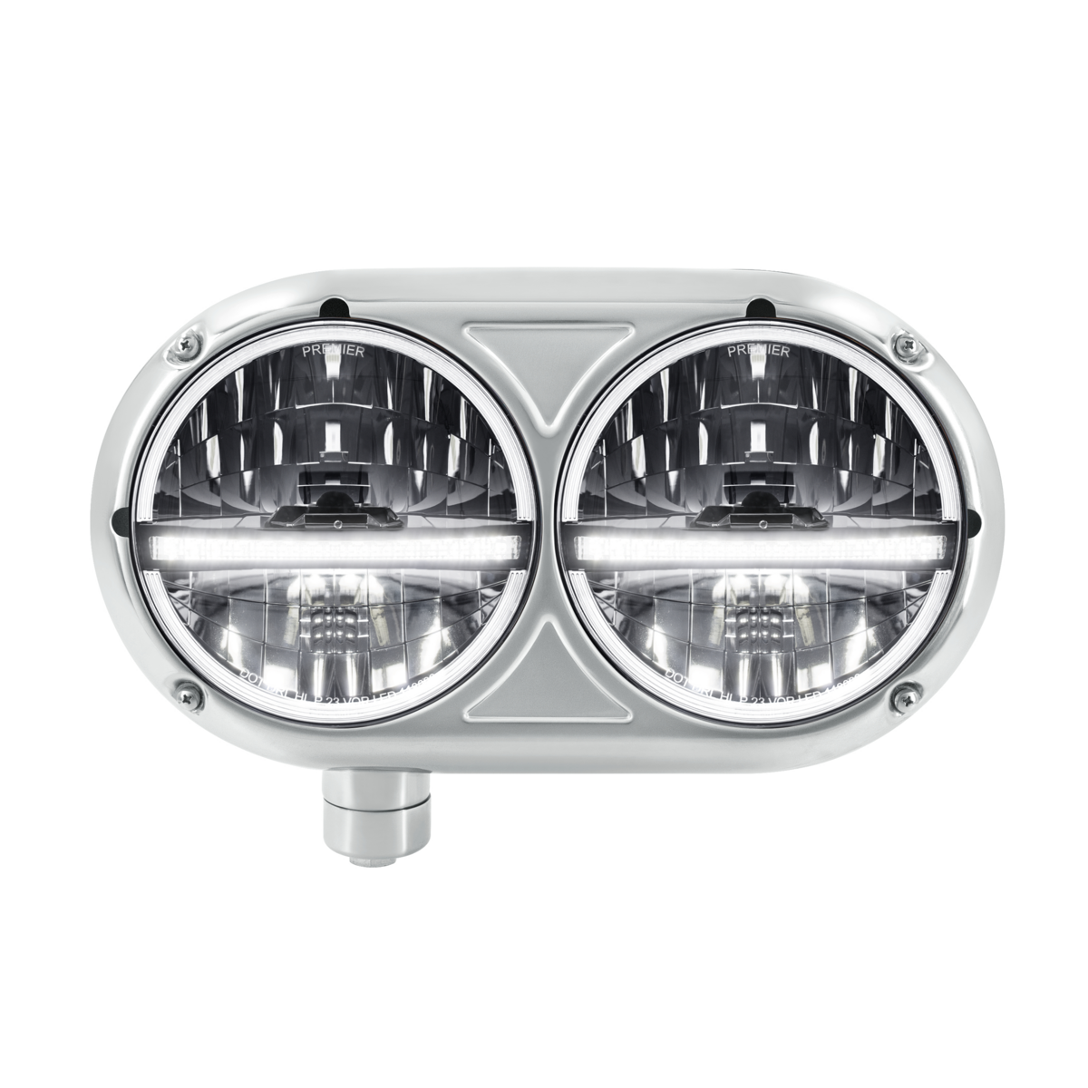 Headlight Assembly With 304 SS Housing & 20 LED Headlights W/LED Position Light For Peterbilt 359-Dr