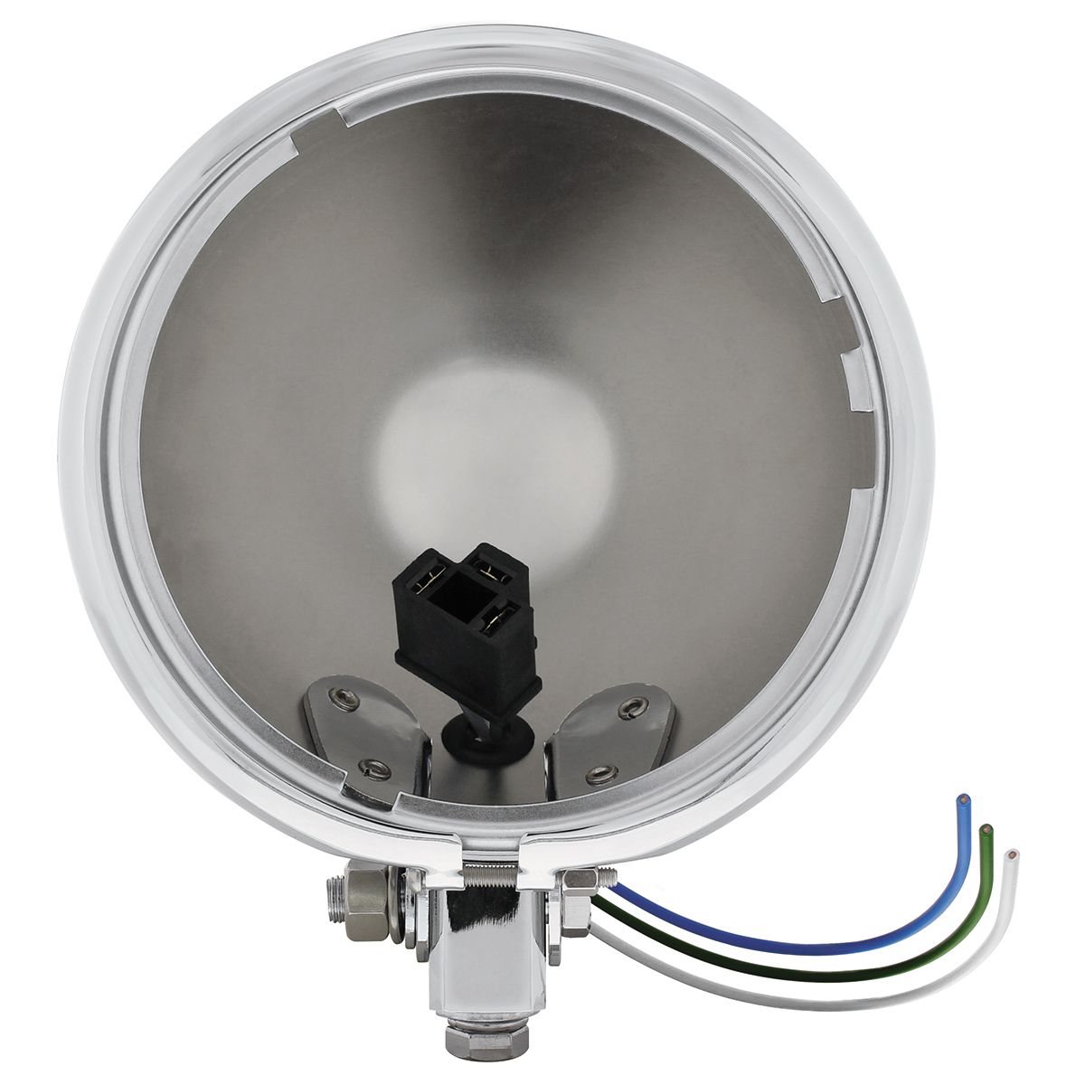 Chrome 5-3/4" Motorcycle Headlight Housing Only - Bottom Mount