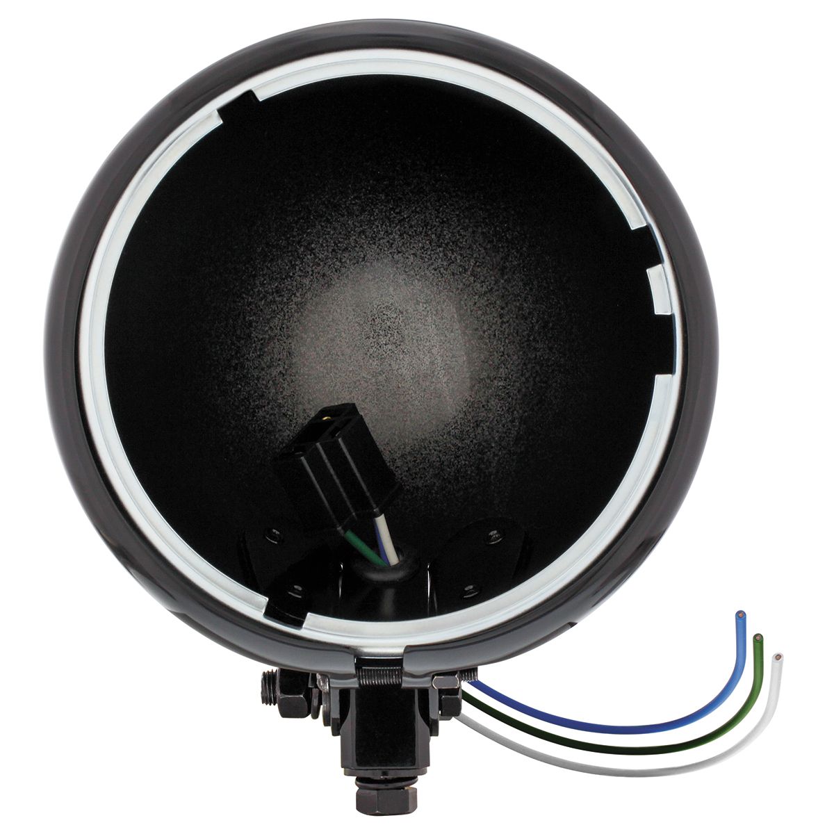 Black 5-3/4" Motorcycle Headlight Housing Only - Bottom Mount