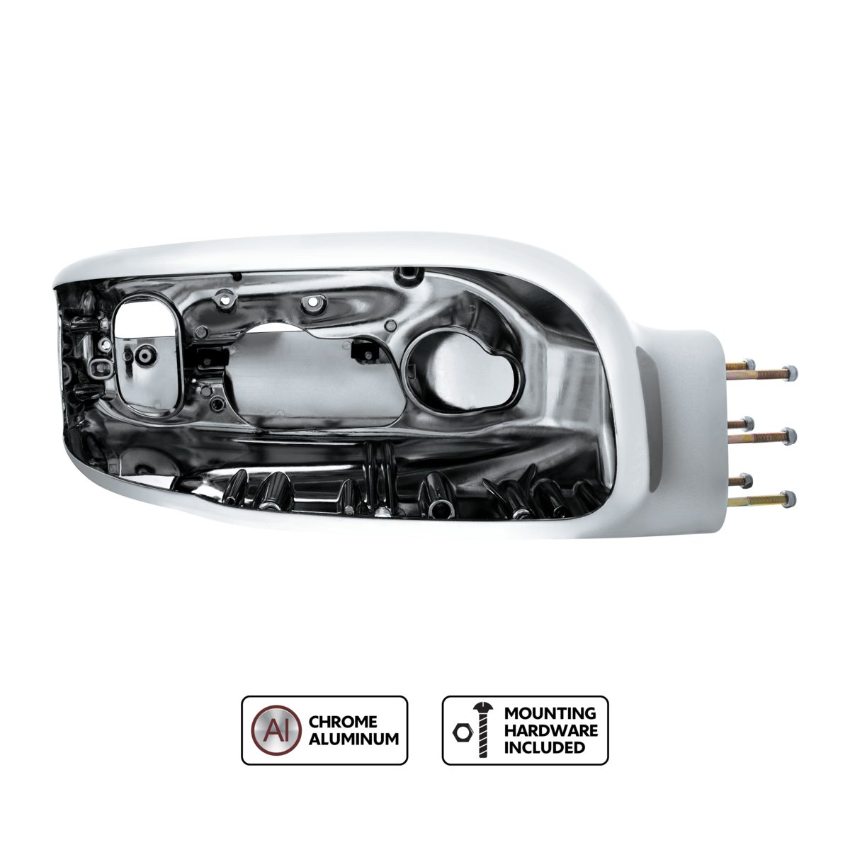 Chrome Aluminum Headlight Housing For 2008-2024 Peterbilt 389-Passenger