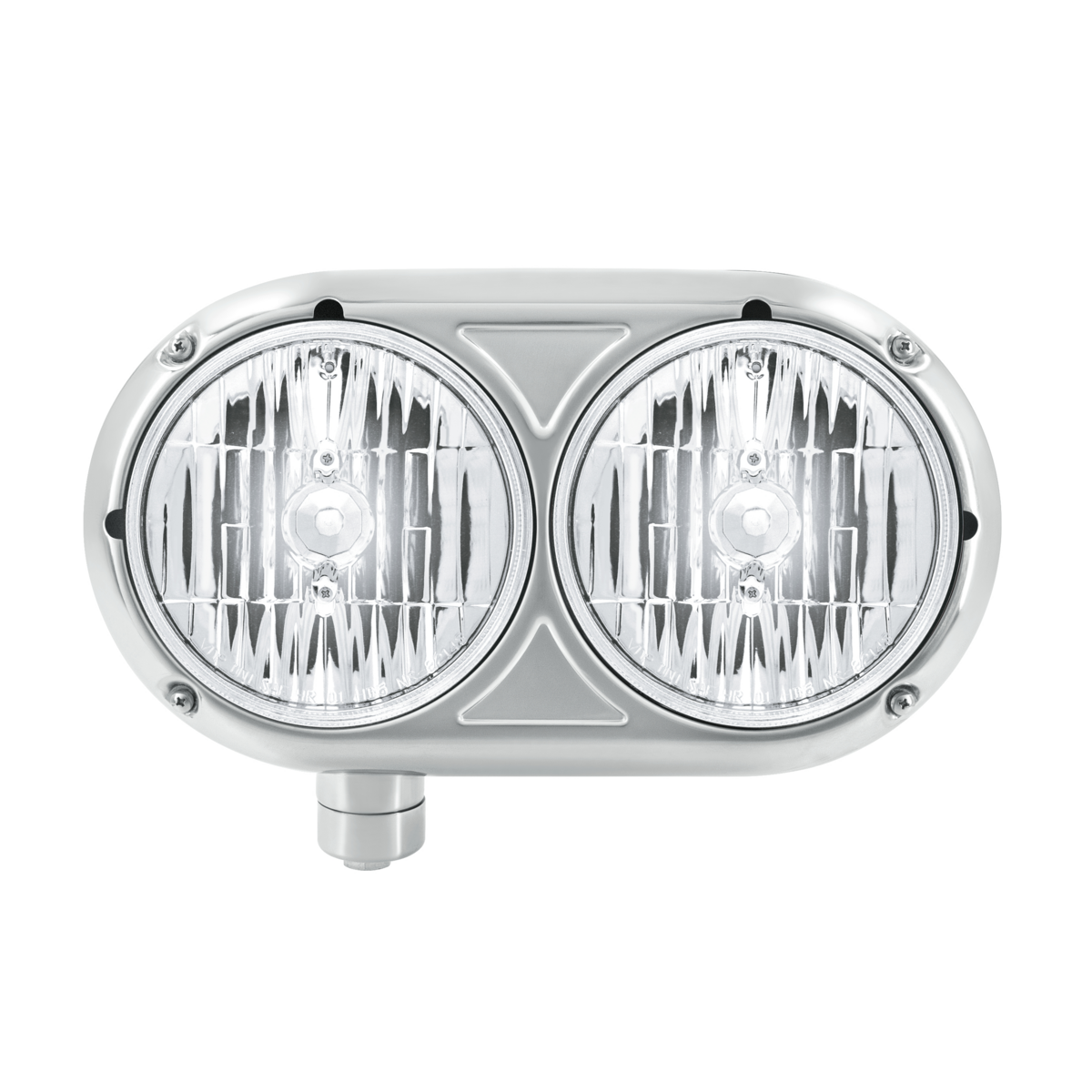 Headlight Assembly With Crystal Halogen Bulbs & 304 SS Housing For Peterbilt 359- Driver
