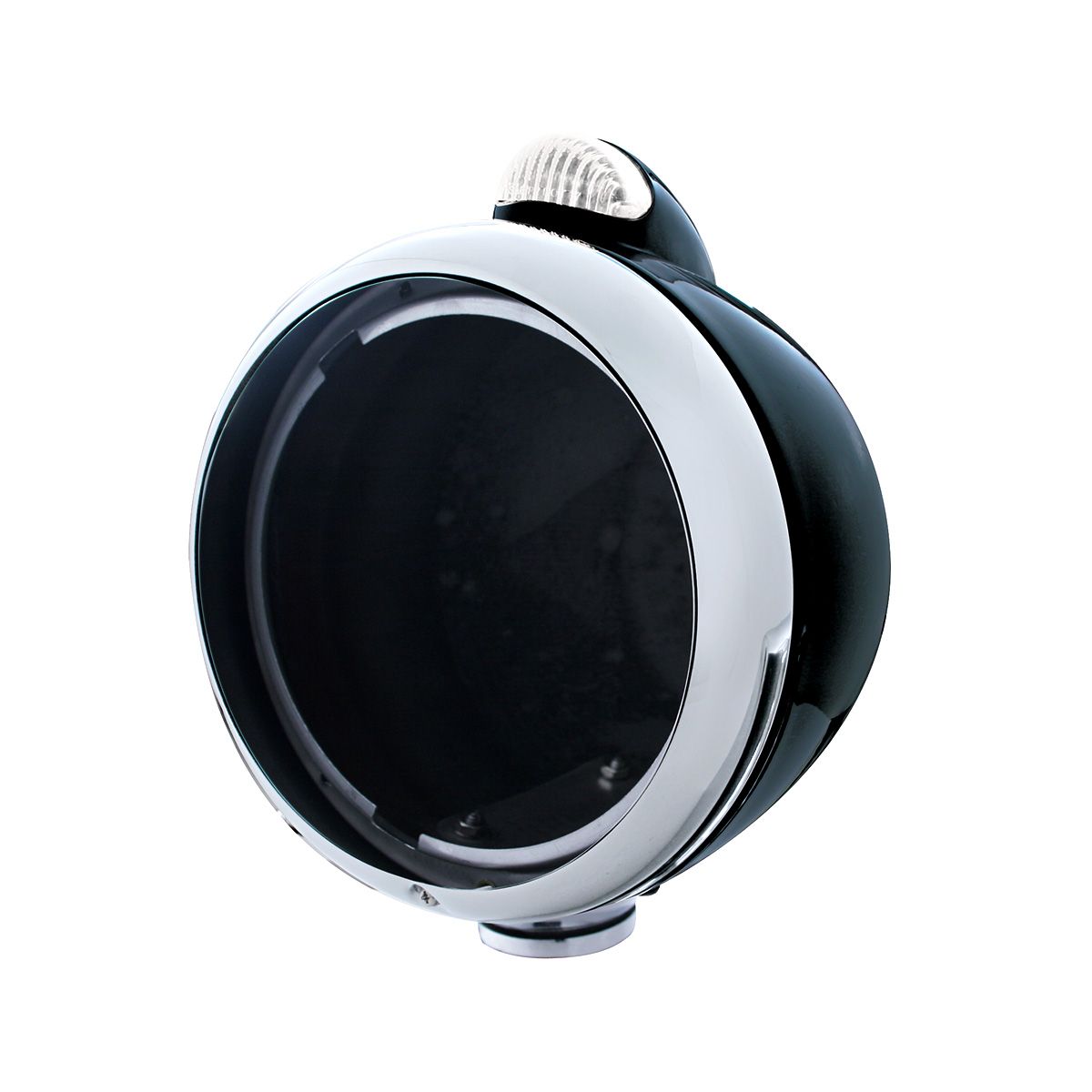 Black Guide 682-C Headlight No Bulb With Dual Mode LED Signal - Clear Lens