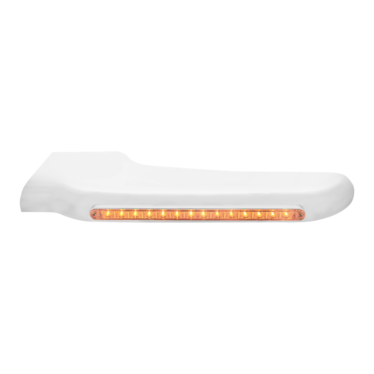 14 Amber LED Front Fender Cover For Peterbilt 388 (2008-2015) & 389 (2008-2023)-Chrome Lens - Driver