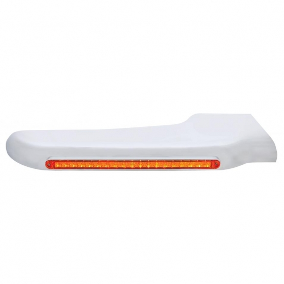 19 Amber LED Front Fender Cover For Peterbilt 388 (2008-2015) & 389 (2008-2023)-Amber Lens - Passeng