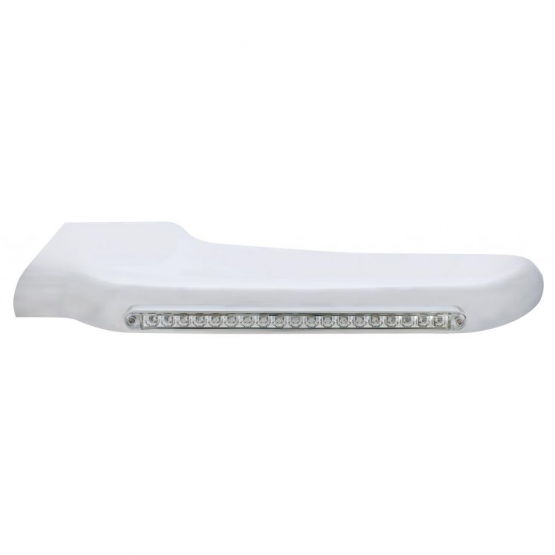 19 Amber LED Front Fender Cover For Peterbilt 388 (2008-2015) & 389 (2008-2023)-Clear Lens - Driver
