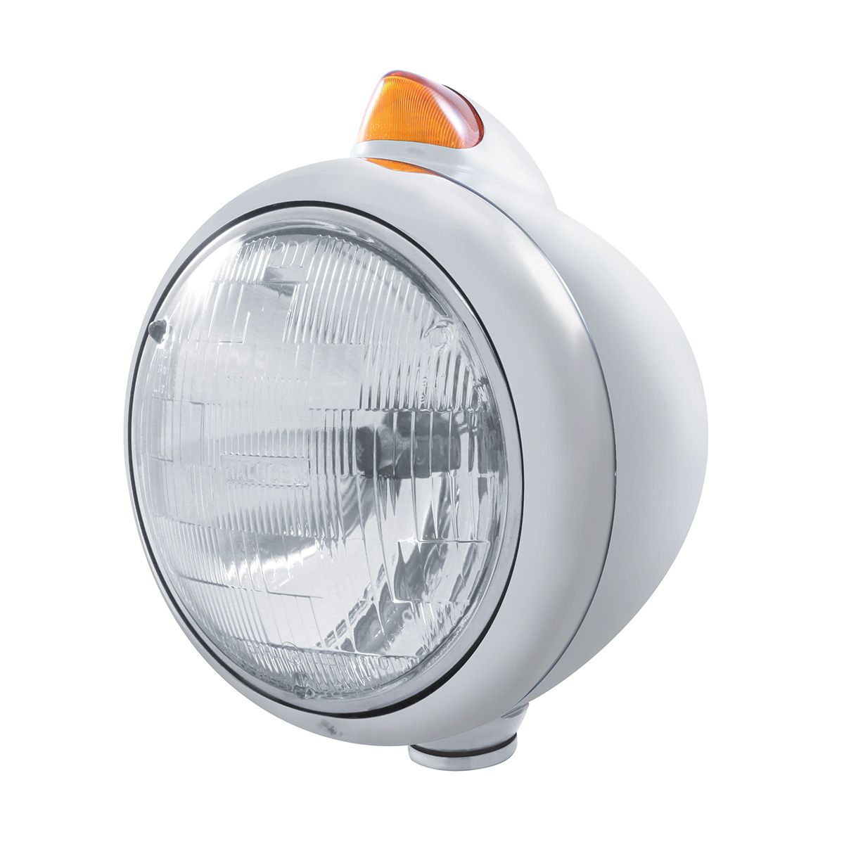Chrome Guide 682-C Headlight H6024 & Original Style LED Signal - Amber Lens