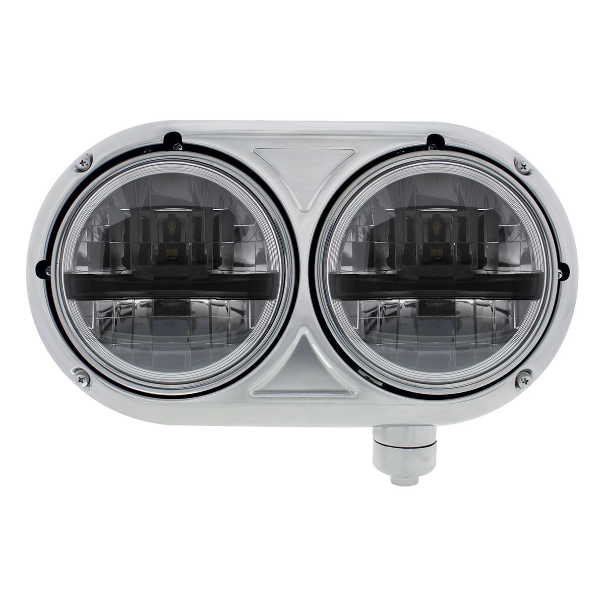Headlight Assembly With 304 SS Housing & LED Headlights With Black Inner Bar For Peterbilt 359 - Pas