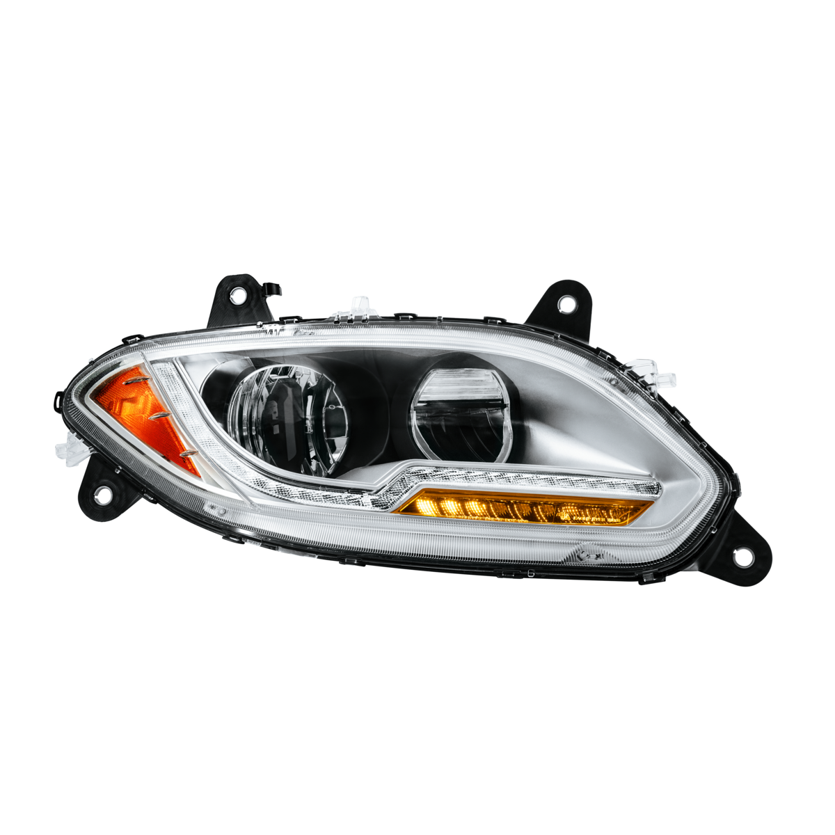13 LED Chrome Headlight With Dual Color Light Bar For 2018-2026 International LT-Passenger