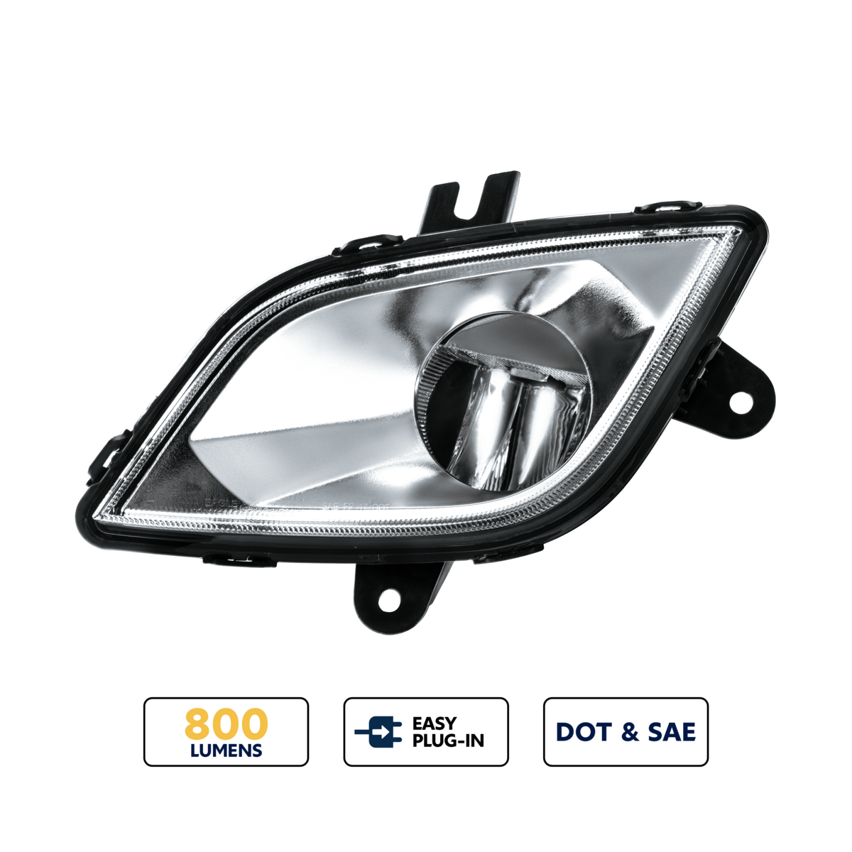 High Power LED Silver Fog Light For 2018-2024 Freightliner Cascadia-Driver