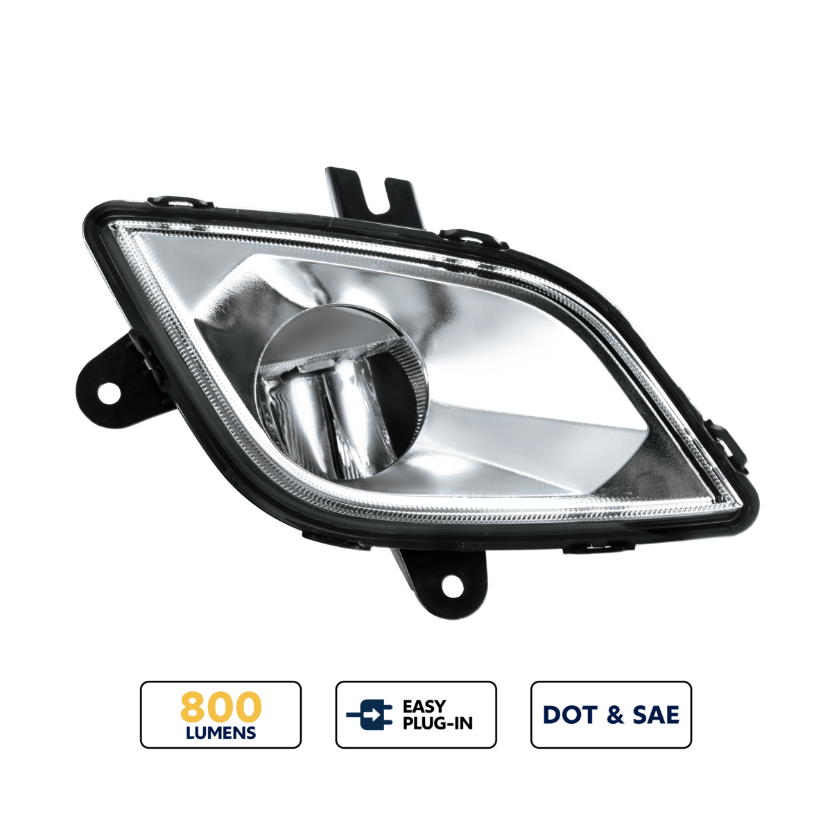 High Power LED Silver Fog Light For 2018-2024 Freightliner Cascadia-Passenger