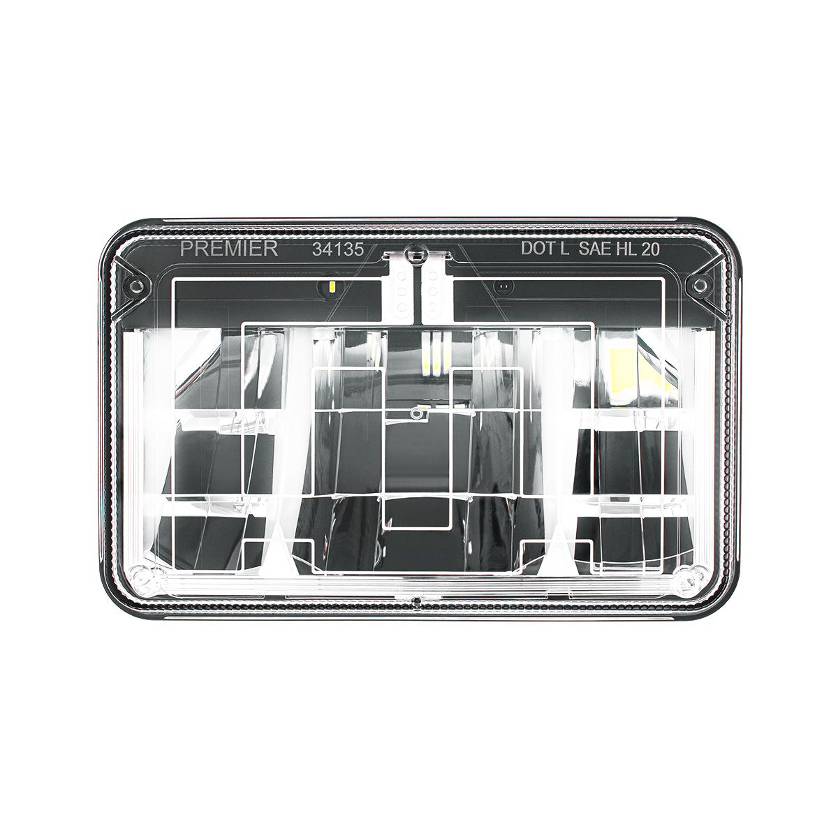 ULTRALIT - Heated 4" X 6" LED Headlight With Polycarbonate Lens & Housing - Low Beam
