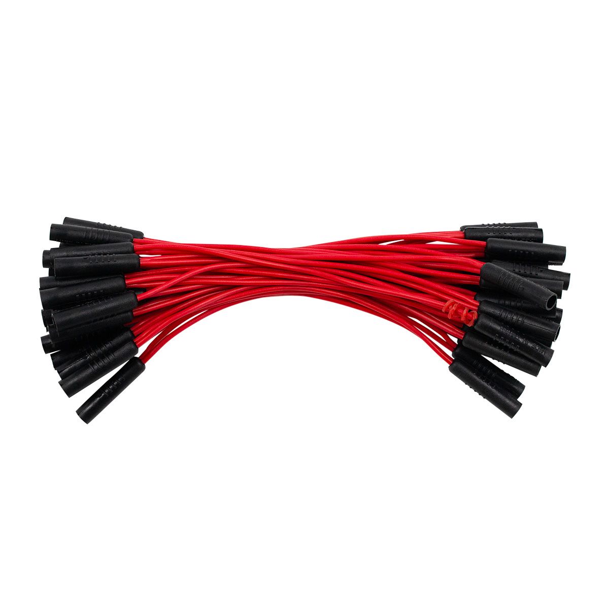 0.180" Female Plug Red Wire Harness With 50 Plugs-6" Lead (Bulk)