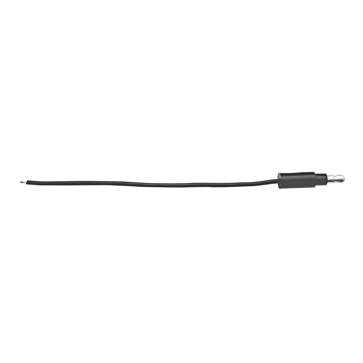 6" Single Lead Wire With .180 Bullet Termination & Stripped End - Black (Bulk)