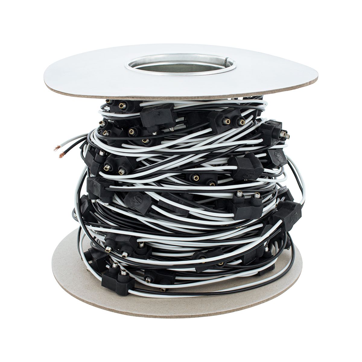 100 Count 2-Prong Male Bullet Plugs 16G Wire Harness Roll - 100' W/12" Lead Between Plugs
