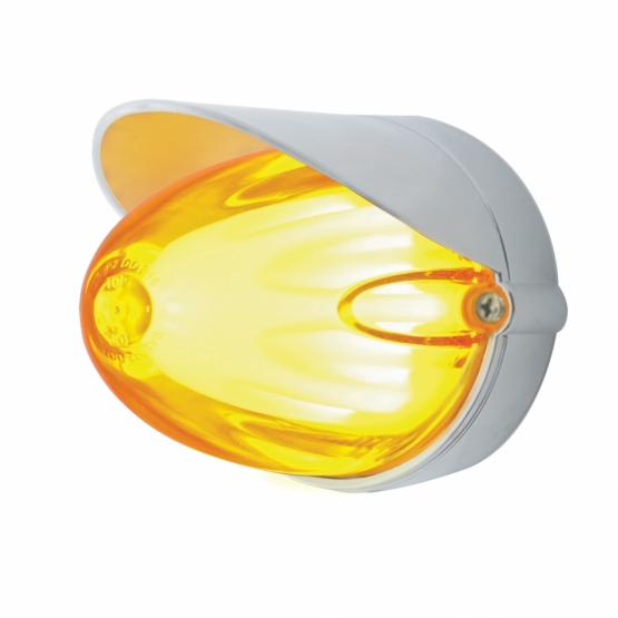 9 LED Dual Function GloLight Watermelon Grakon 1000 Flush Mount Kit With Visor - Amber LED/Amber Len