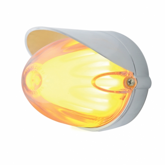 9 LED Dual Function GloLight Watermelon Grakon 1000 Flush Mount Kit With Visor - Amber LED/Clear Len