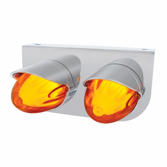 SS Bracket With Two 9 LED Dual Function GloLight Watermelon Grakon 1000 Lights & Visors -Amber LED &