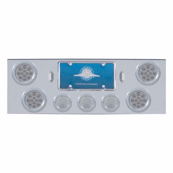 CR Rear Center Panel With 4X 12 LED 4" Reflector Lights & 3X 13 LED 2-1/2" Lights -Red LED/Clear Len