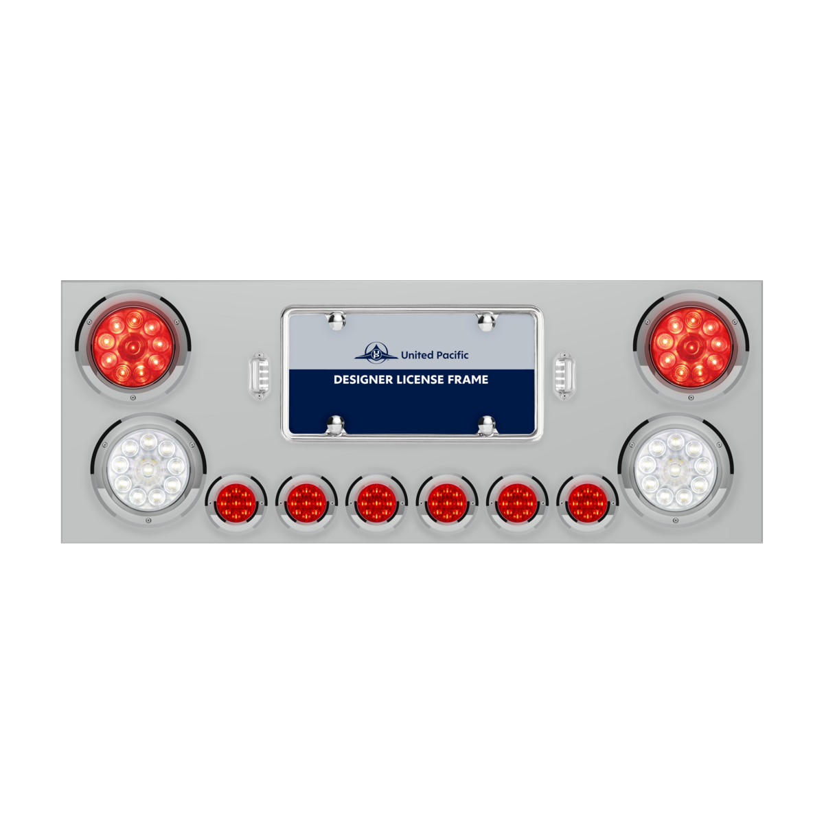 SS Rear Center Panel With 2X 10 LED 4" Lights, 2X 20 LED 4" Lights & 6X 9 LED 2" Lights -Red LED & L