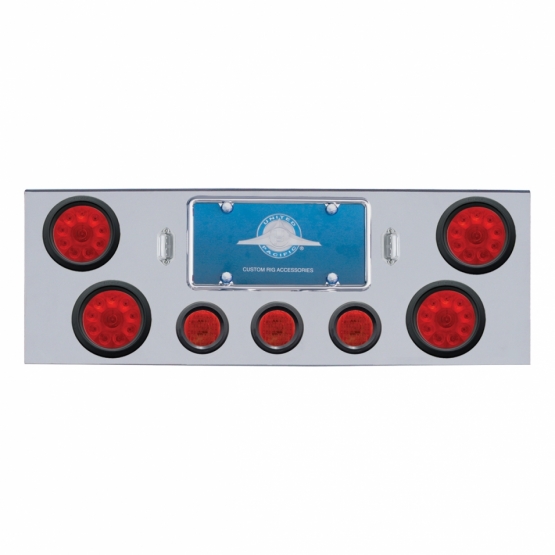 CR Rear Center Panel With 4X 10 LED 4" Lights & 3X 13 LED 2-1/2" Lights -Red LED & Lens