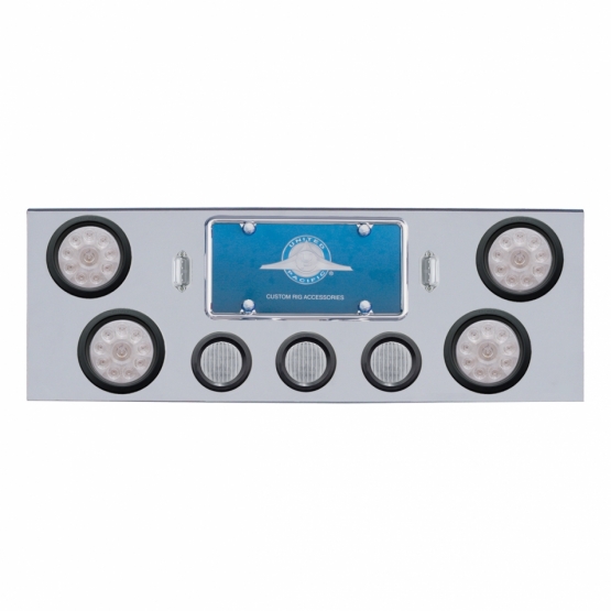 CR Rear Center Panel With 4X 10 LED 4" Lights & 3X 13 LED 2-1/2" Lights -Red LED/Clear Lens