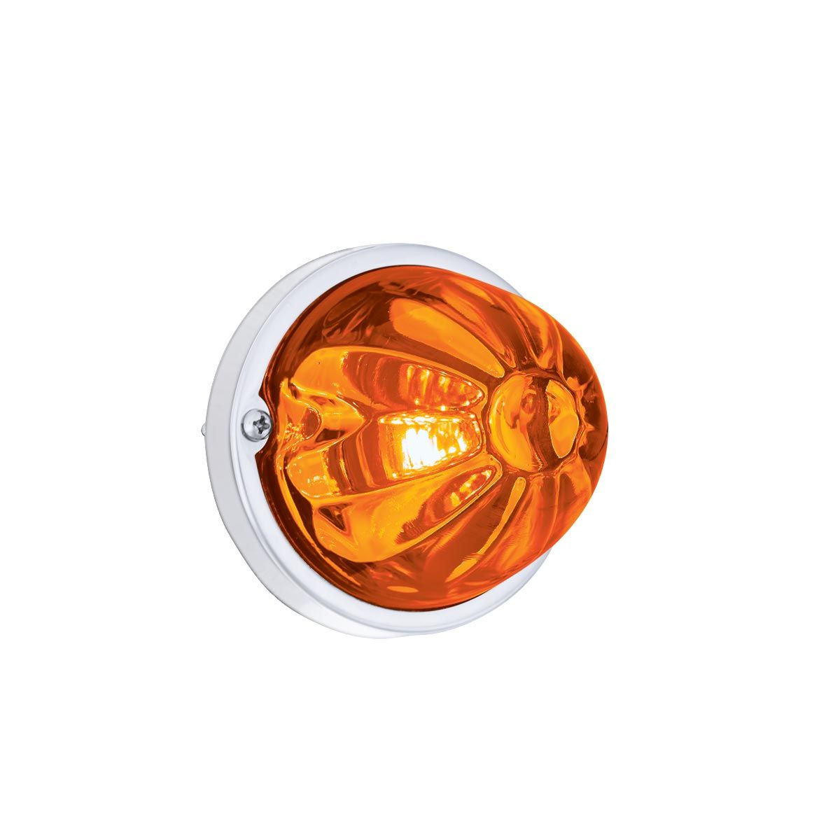 Glass Watermelon Light Kit With LED Light-Amber LED/Dark Amber Lens