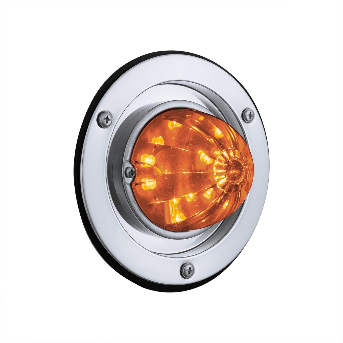 17 LED Dual Function Watermelon Light Sleeper Bunk Kit With 304 Stainless Steel Bezel-Amber LED/Ambe