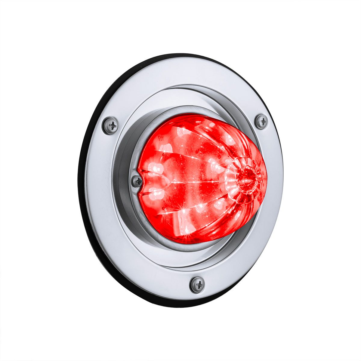 17 LED Dual Function Watermelon Light Sleeper Bunk Kit With 304 Stainless Steel Bezel-Red LED/Clear