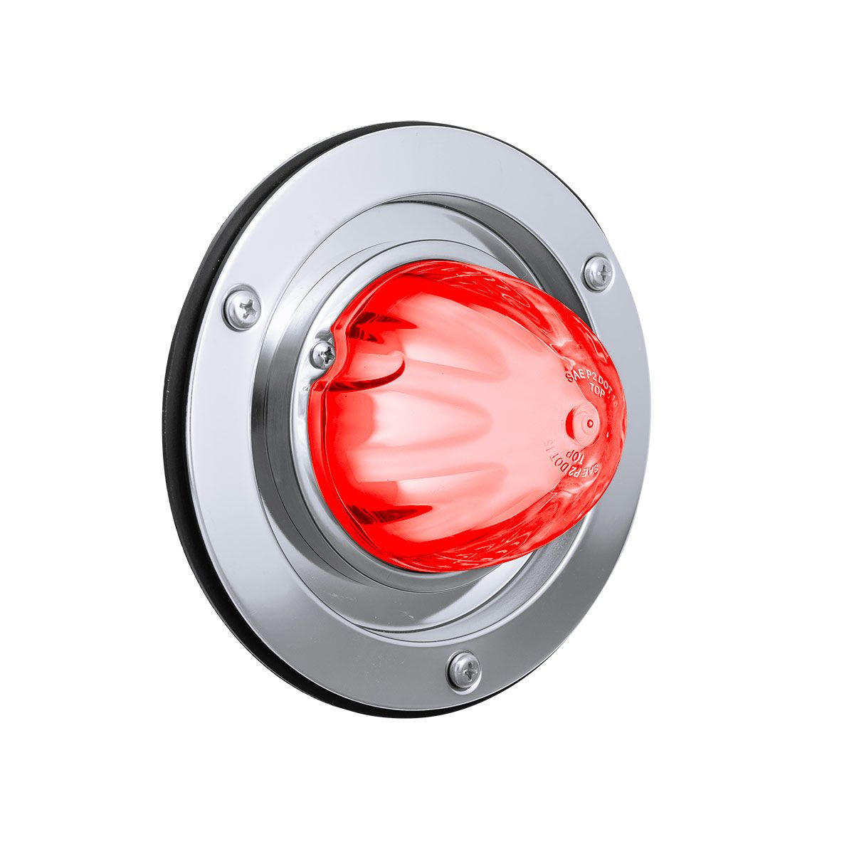 9 LED Dual Function GloLight Watermelon Sleeper Bunk Kit With 304 Stainless Steel Bezel-Red LED/Clea