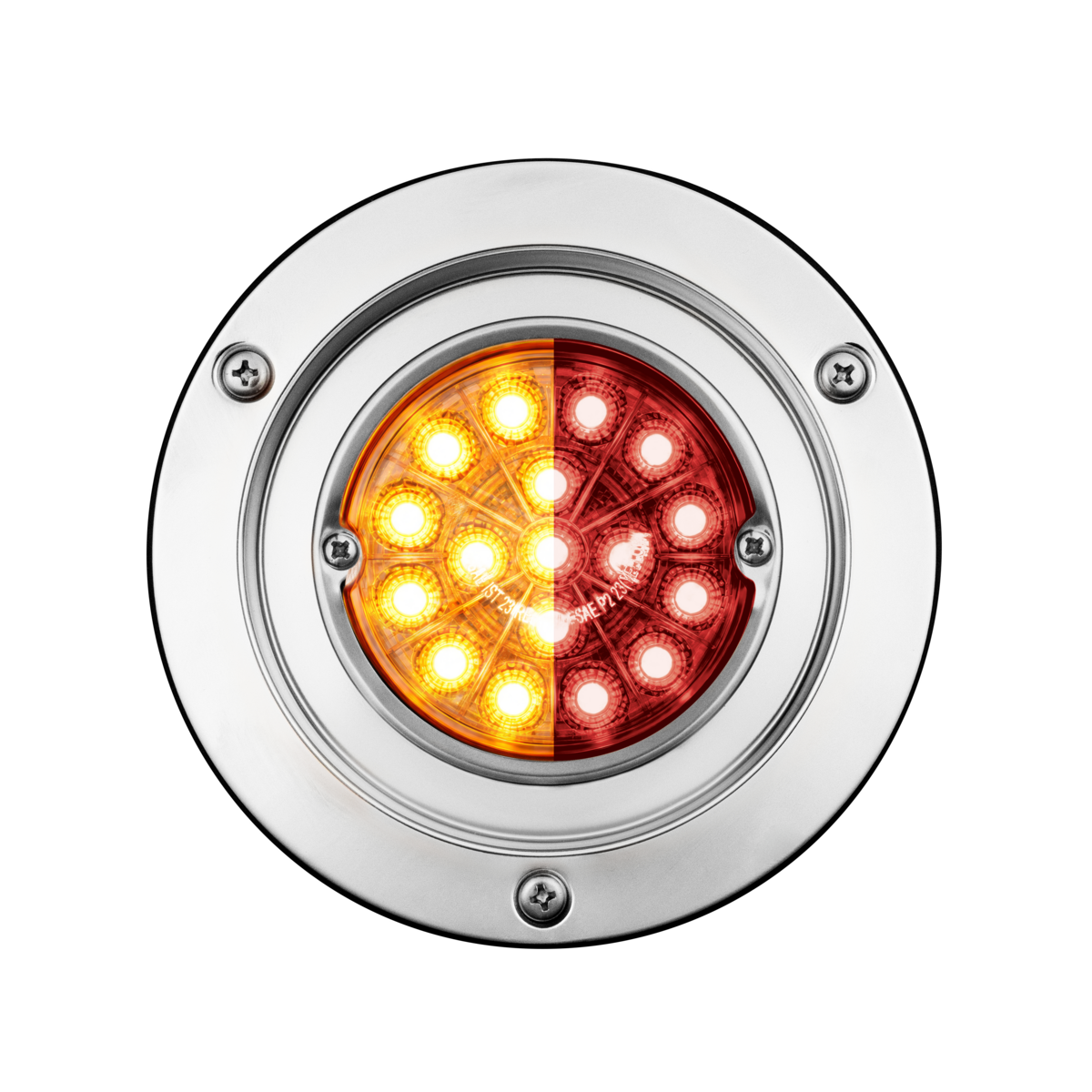 Double Fury 17 LED Dual Function Watermelon Light Sleeper Bunk Kit With 304 SS Bezel-Amber & Red LED
