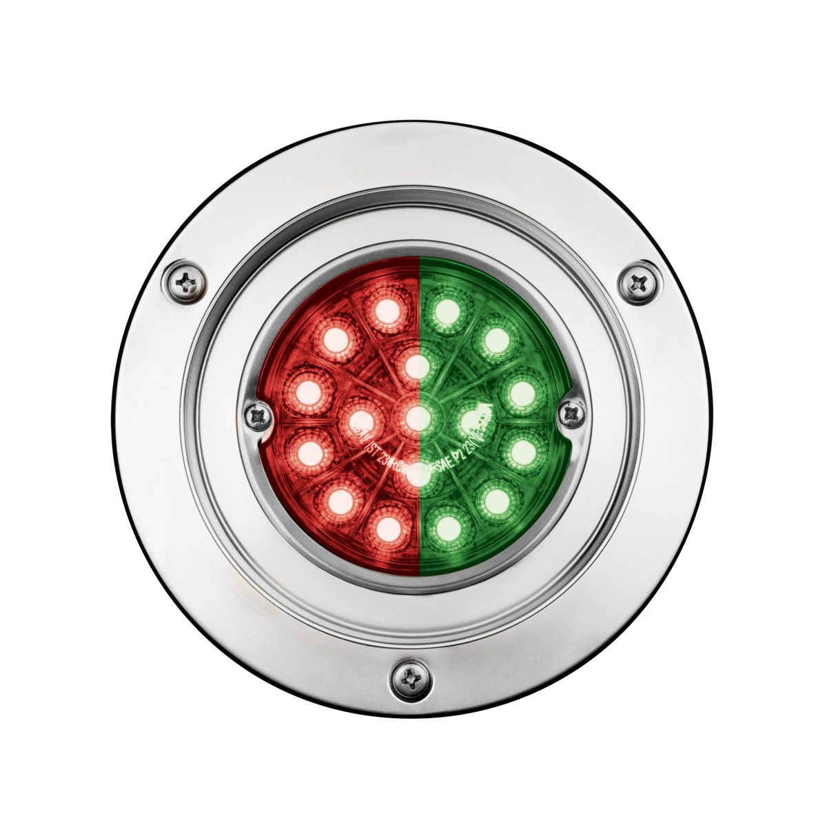 Double Fury 17 LED Dual Function Watermelon Light Sleeper Bunk Kit With 304 SS Bezel-Red & Green LED