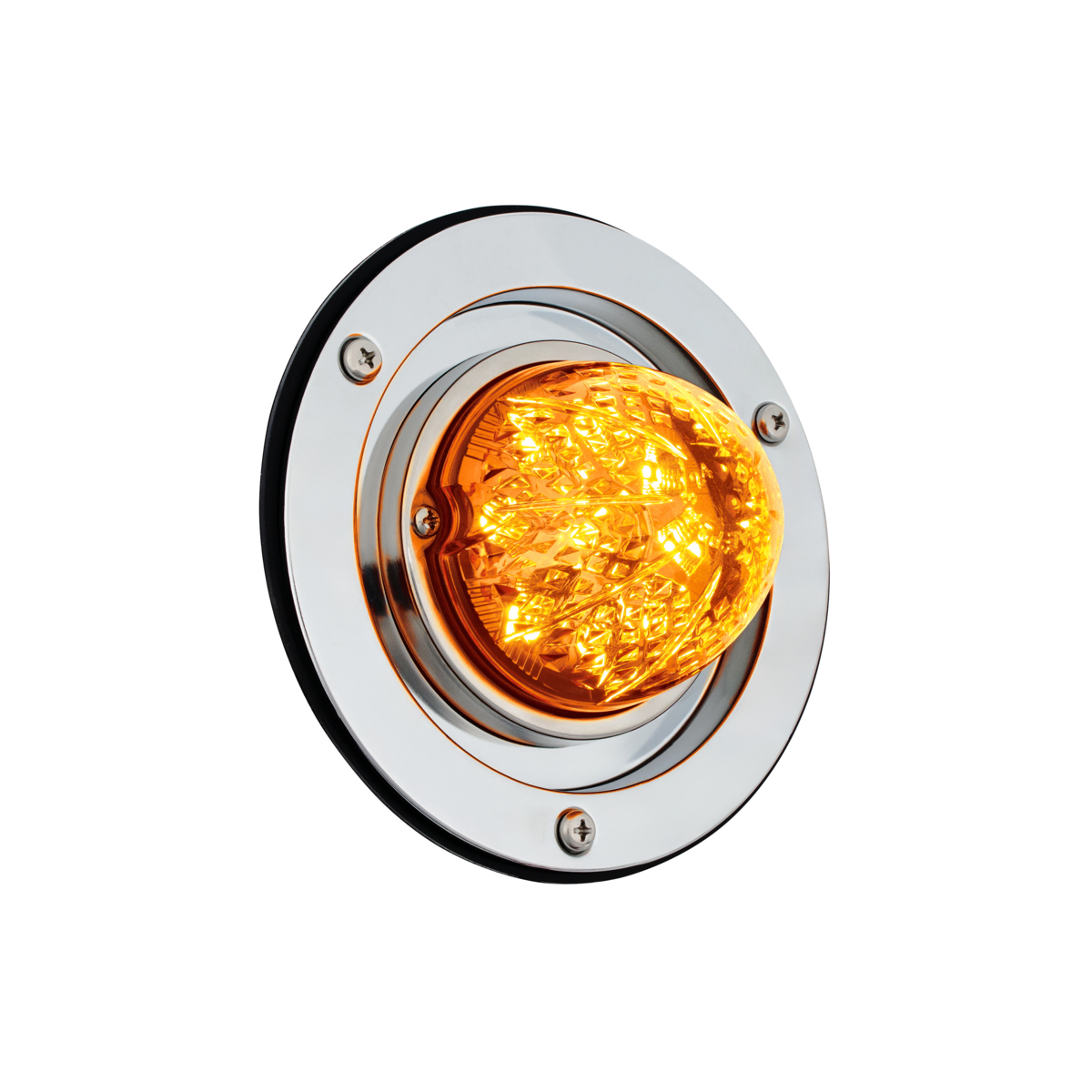 Crystal-Comet 9 LED Dual Function Watermelon Sleeper Bunk Kit With 304 SS Bezel-Amber LED/Amber Lens