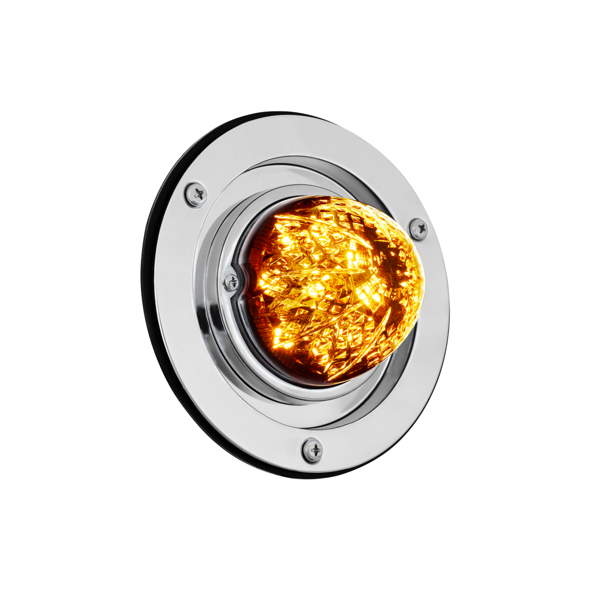 Crystal-Comet 9 LED Dual Function Watermelon Sleeper Bunk Kit With 304 SS Bezel-Amber LED/Clear Lens