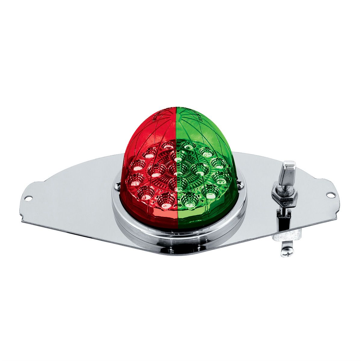 304 SS Above Door Dome Light Kit W/ 17 LED Double Fury Watermelon For 2008-2017 FL Cascadia-Red & Gr