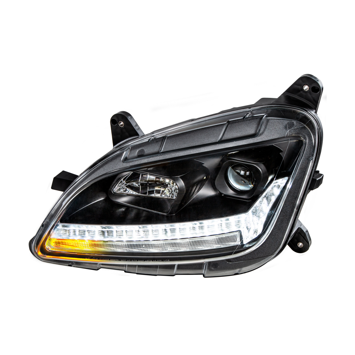 "Blackout" Projection Headlight With LED Sequential Turn & DRL For 2012-2021 Peterbilt 579- Driver
